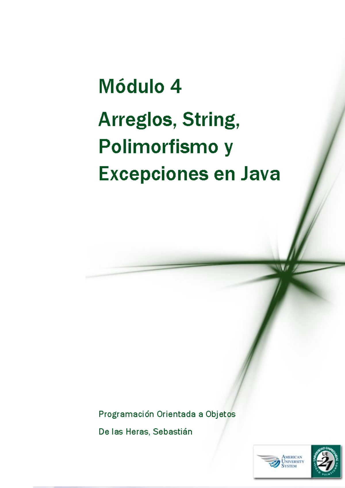 Lectura 5 - Arreglos String Polimorfismo y Excepciones en Java - Módulo ...