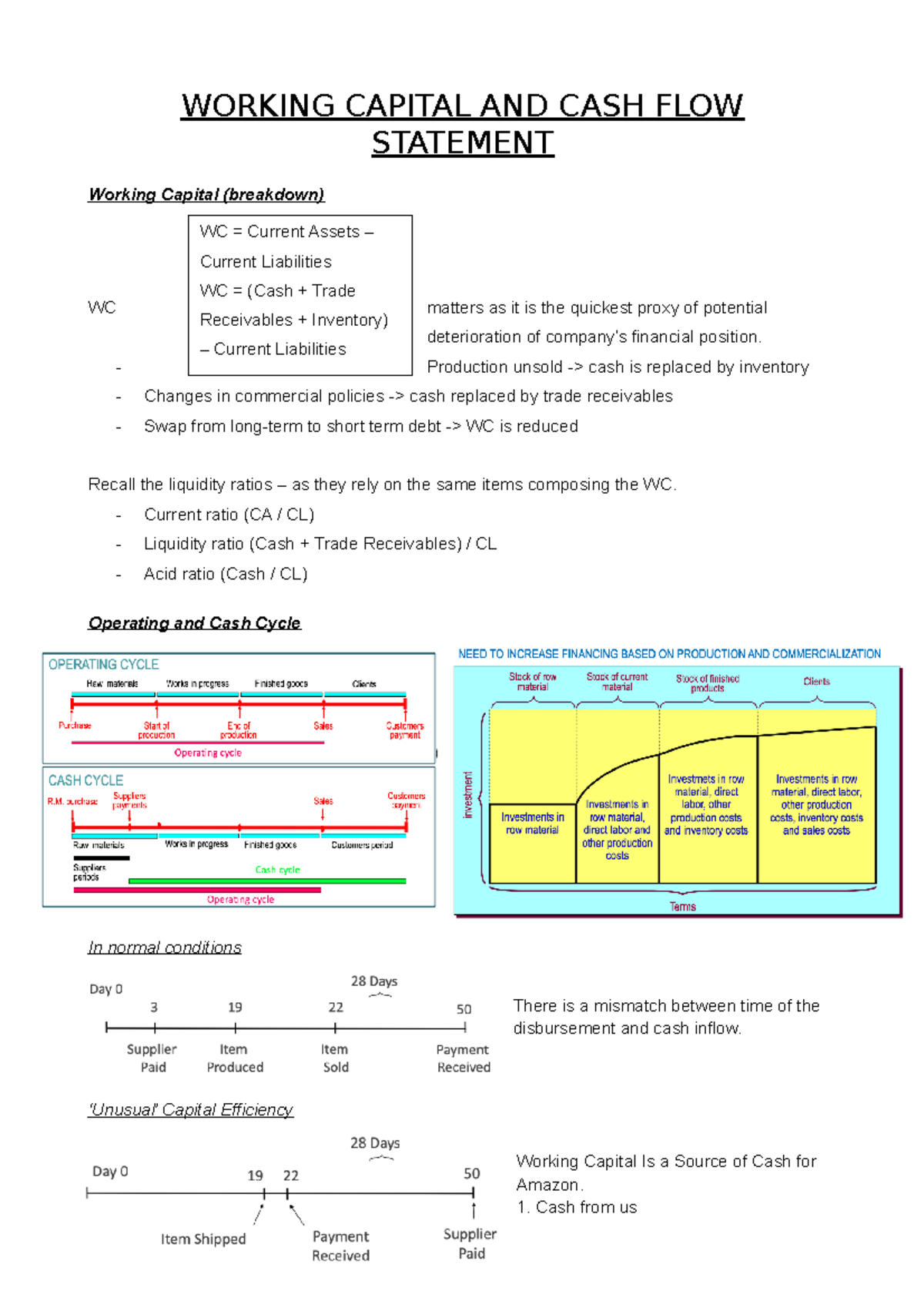 Topic 5 Working Capital AND CASH FLOW Statement WORKING CAPITAL AND