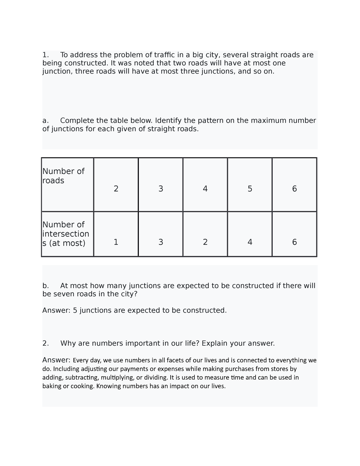 Exercise 1 - nstp - To address the problem of traffic in a big city ...