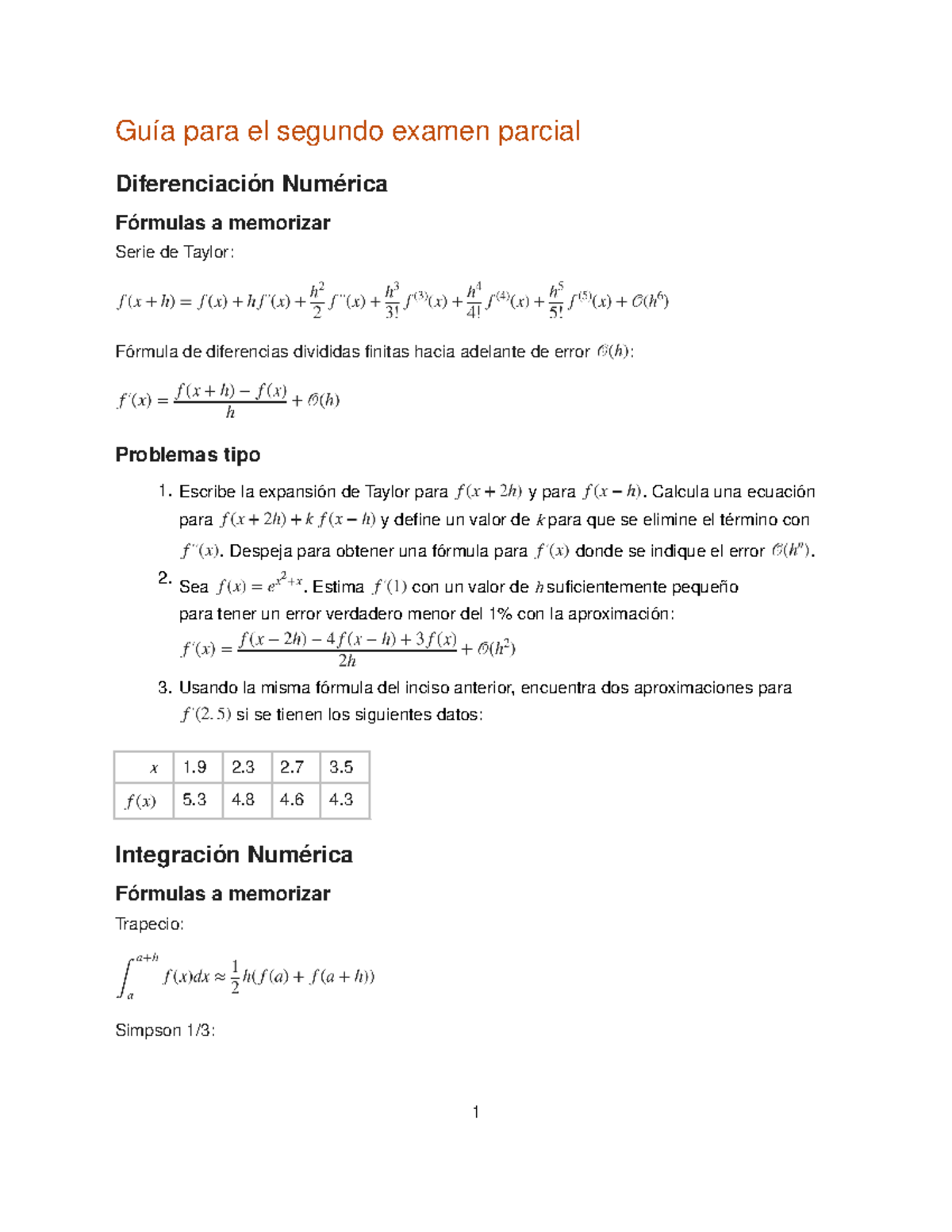 Guia Segundo Parcial - Guia Para La Materia De Metodos Numericos - Guía ...