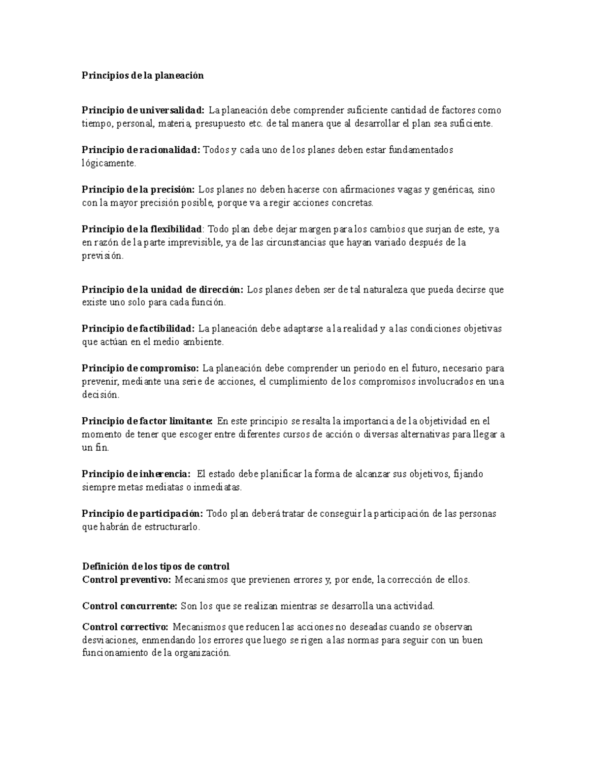 Principios De Planeacion Principios De La Planeación Principio De Universalidad La Planeación 9470