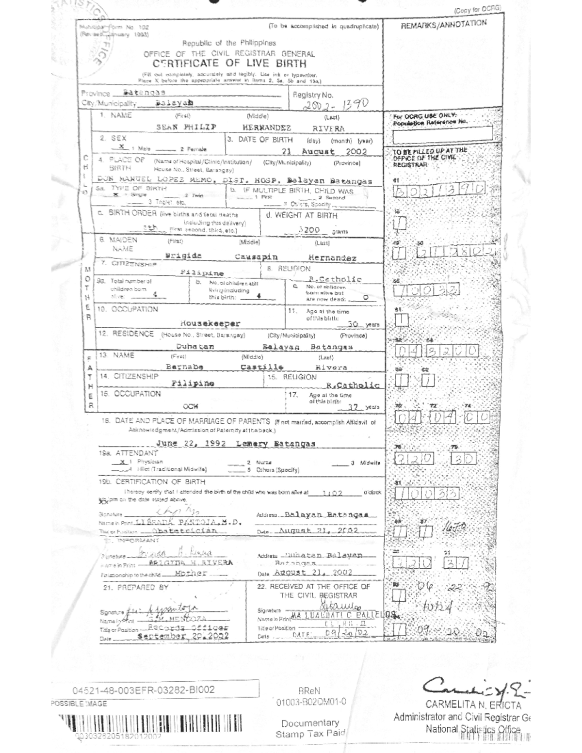Sss - sdfasdfasfasdfasfsdfas - (Copy for OCRG) Municipa Form No 102 (To ...