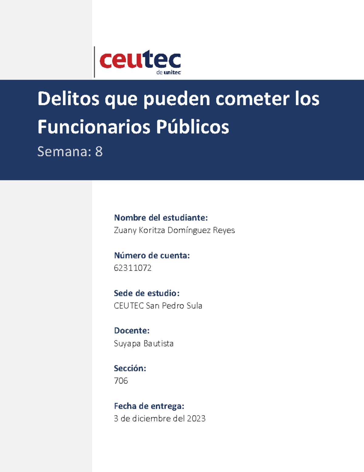 Delitos que pueden cometer los Funcionarios Públicos - Nombre del ...