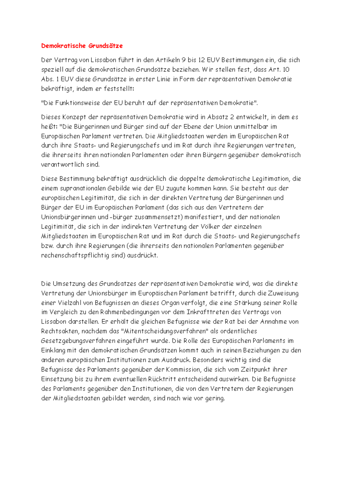 Demokratische Grundsätze 6 Demokratische Grundsätze Der Vertrag von Lissabon führt in den