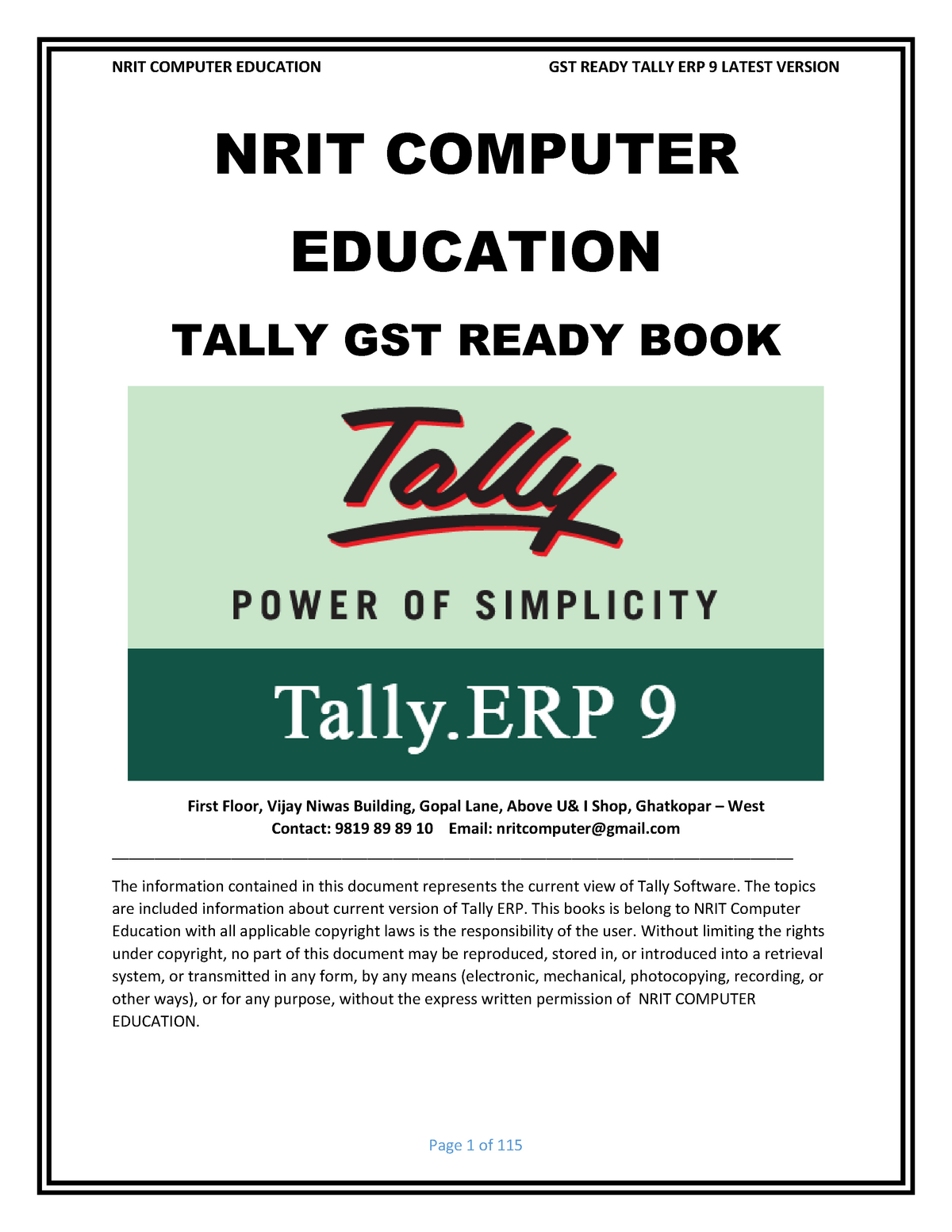tally erp 9 assignment pdf download