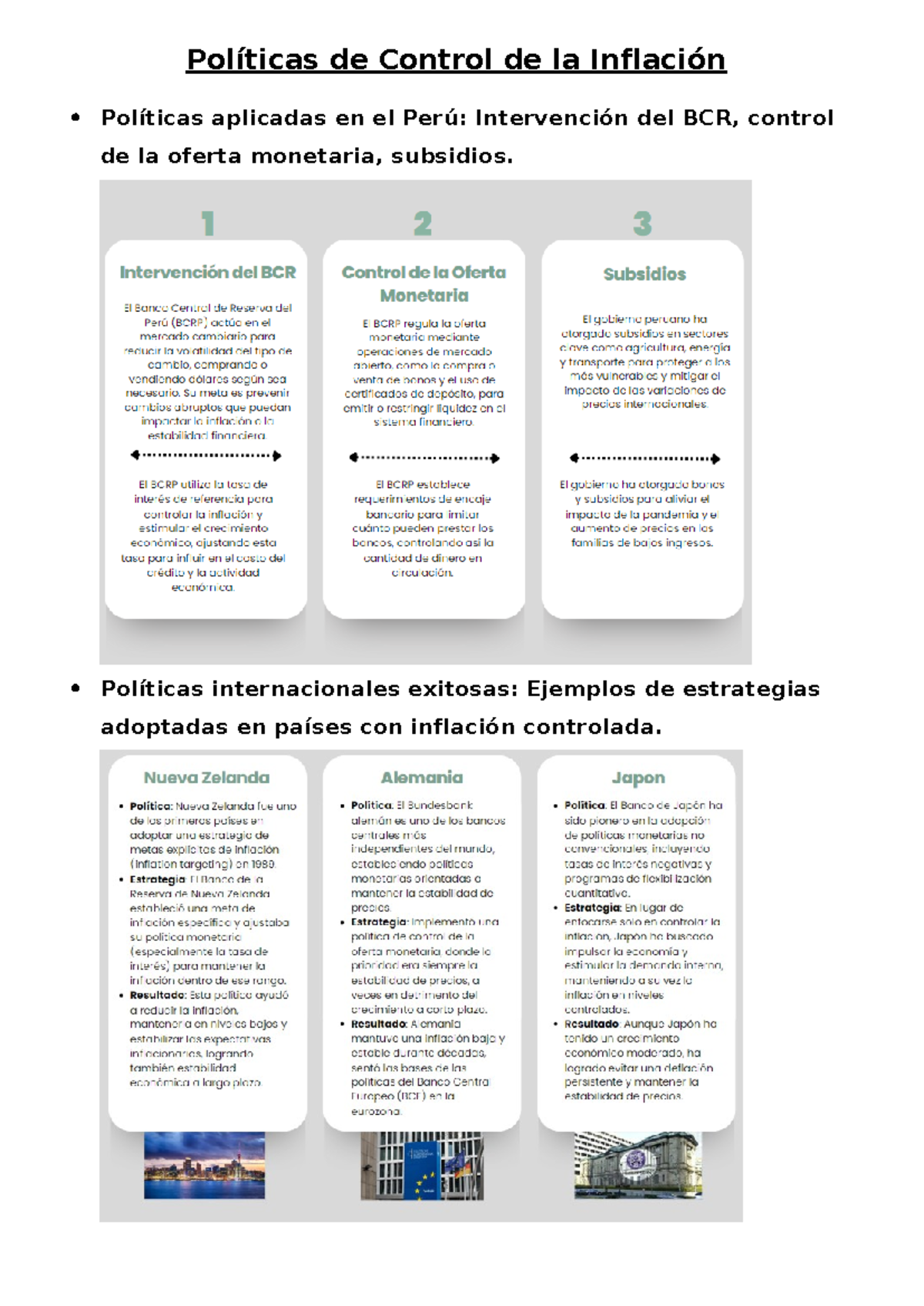 Políticas de Control de la Inflación - Políticas de Control de la ...