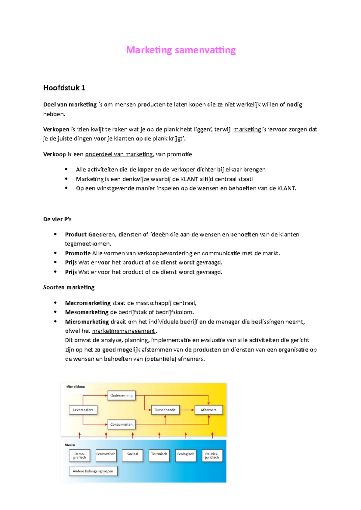 Samenvatting Grondslagen Van De Marketing H1-13 - Marketing ...