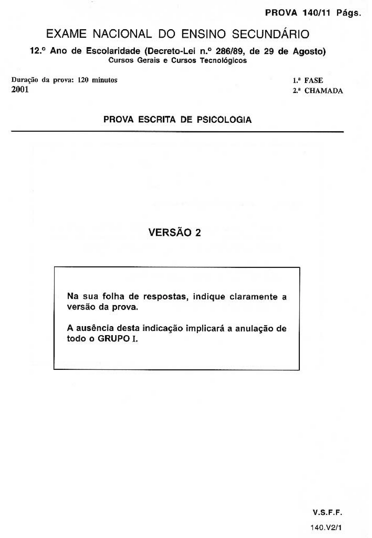 Exame Psicologia Util Para Exames E Testes De 12 Ano - Português - Studocu