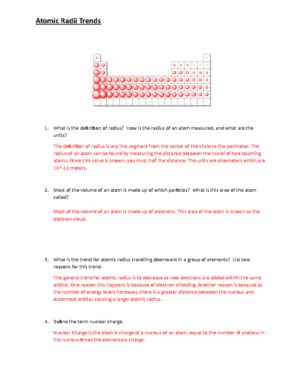 Atomic Radii Trends Atomic Radii Trends What is the definition of
