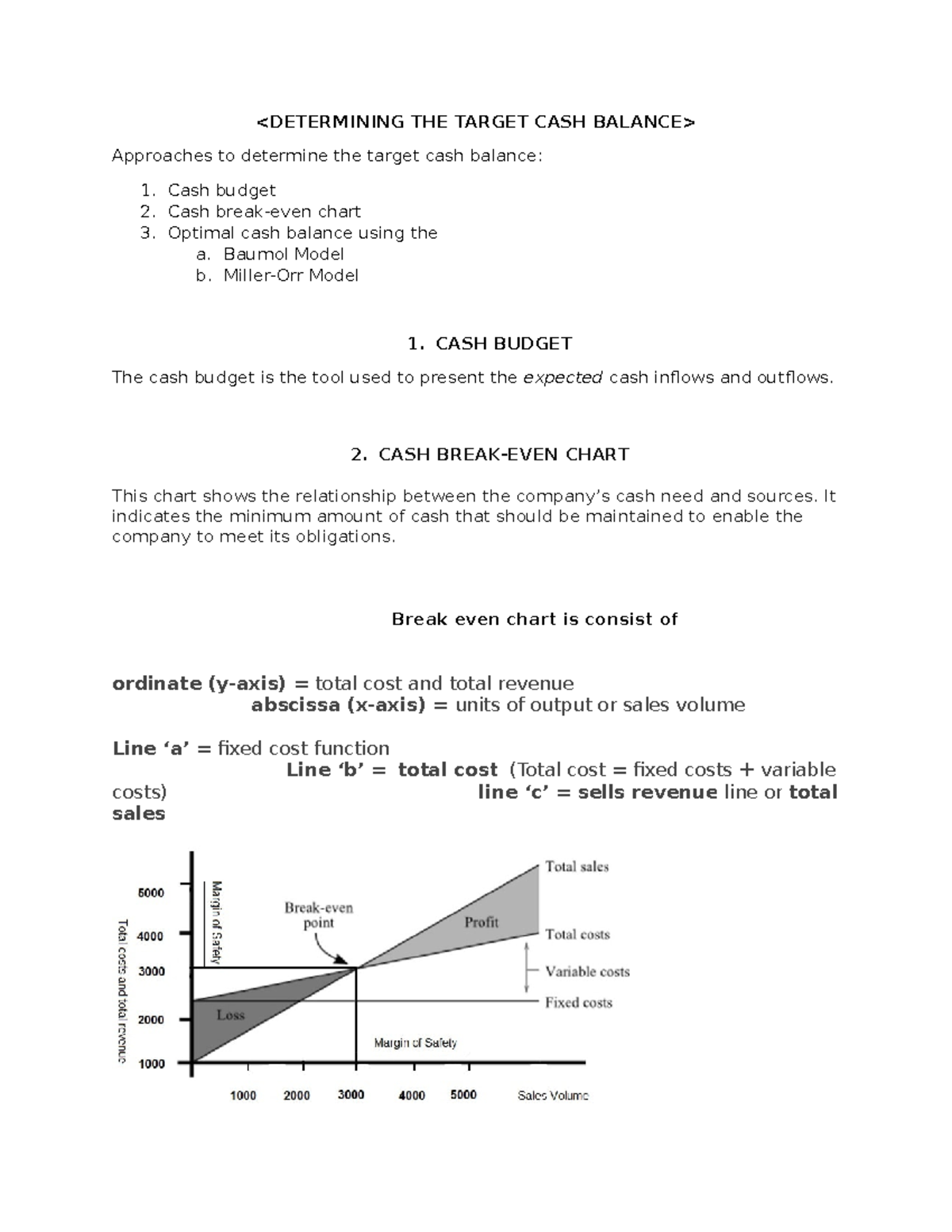 Determining THE Target CASH Balance 12 Approaches to Studocu
