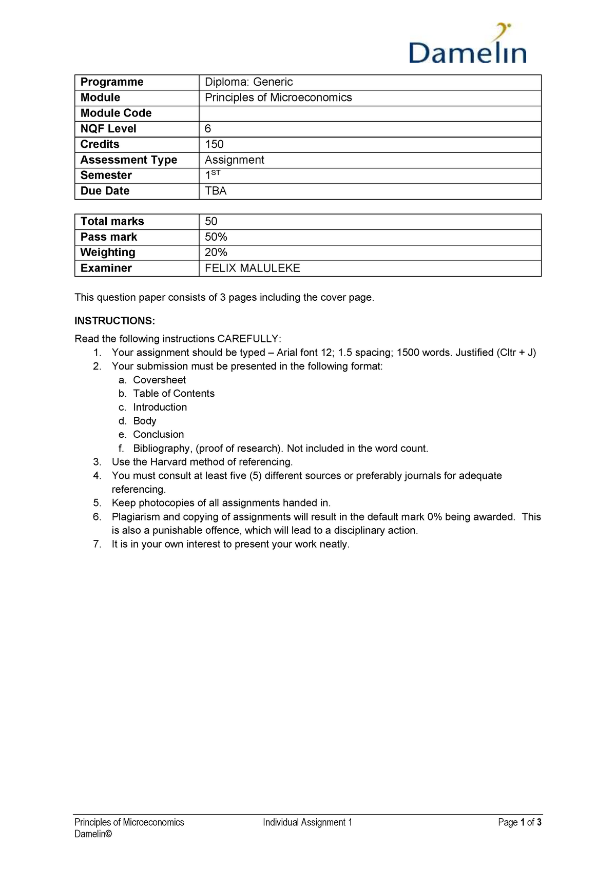 principles of microeconomics assignment 1