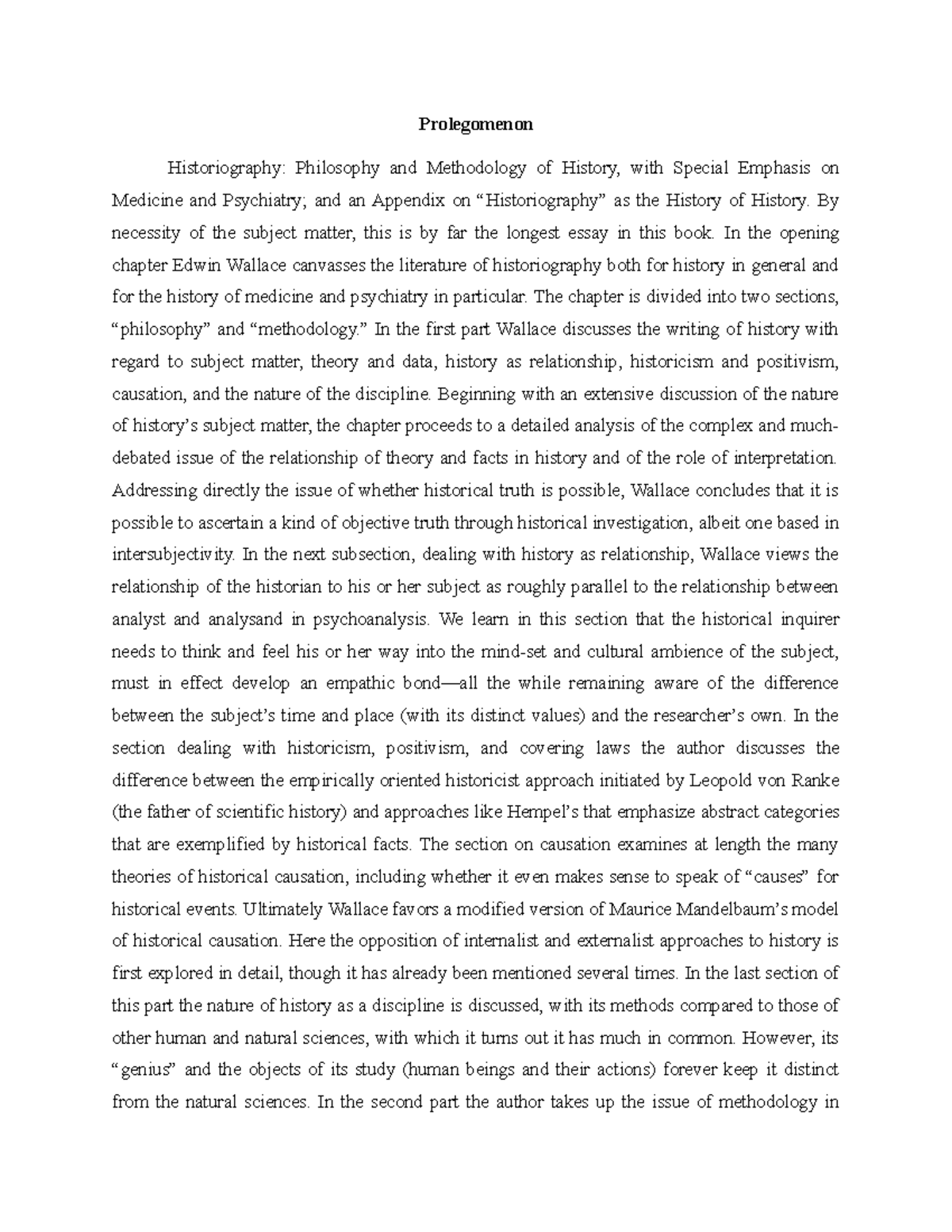 Prolegomenon - Prolegomenon Historiography: Philosophy and Methodology ...