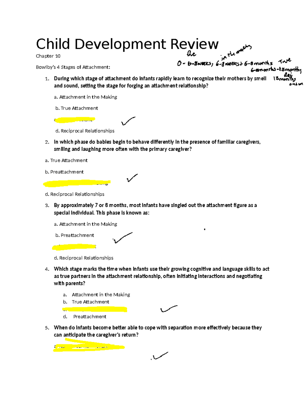 Child Development Review Child Development Review Chapter 10 Bowlby’s