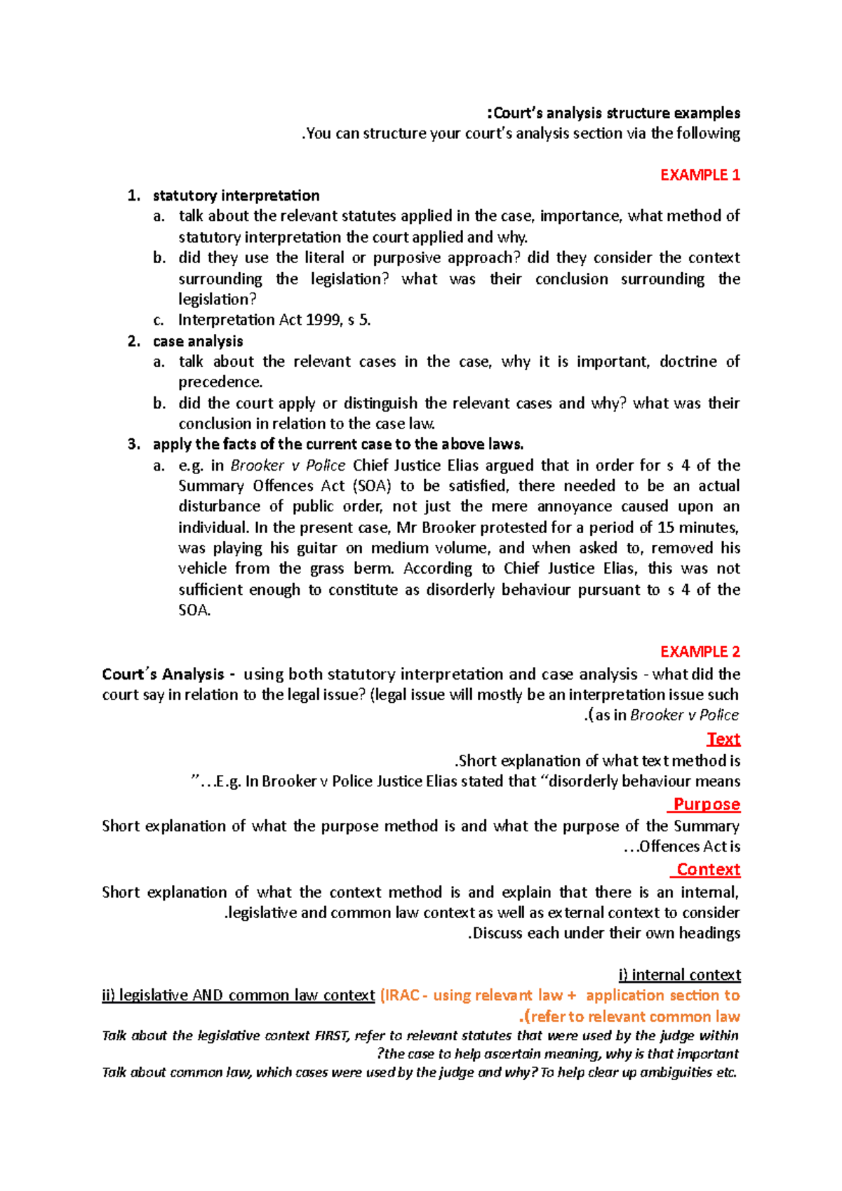 Court analysis example - :Court’s analysis structure examples .You can ...