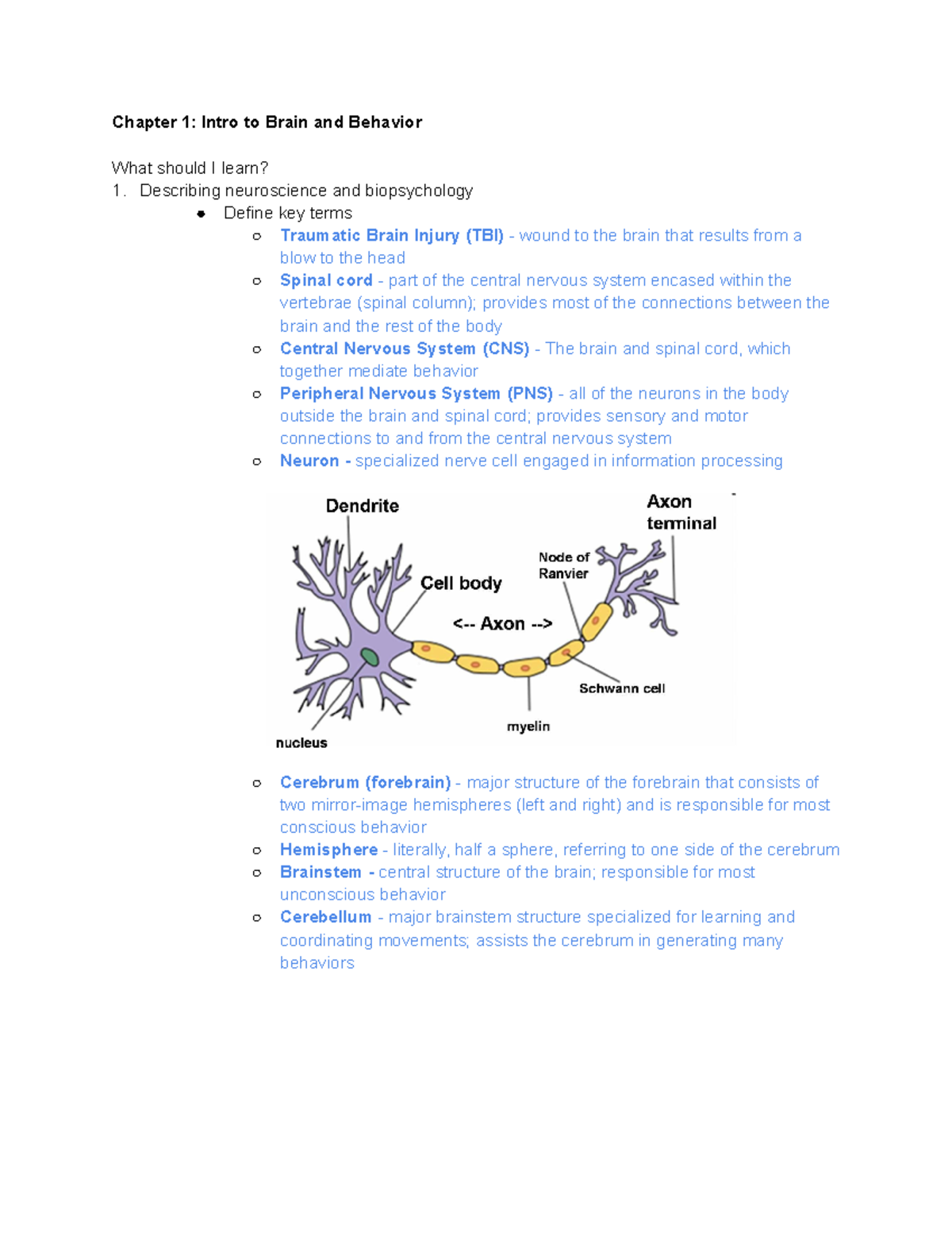 Psych 2710 Final Review - Chapter 1: Intro to Brain and Behavior What ...