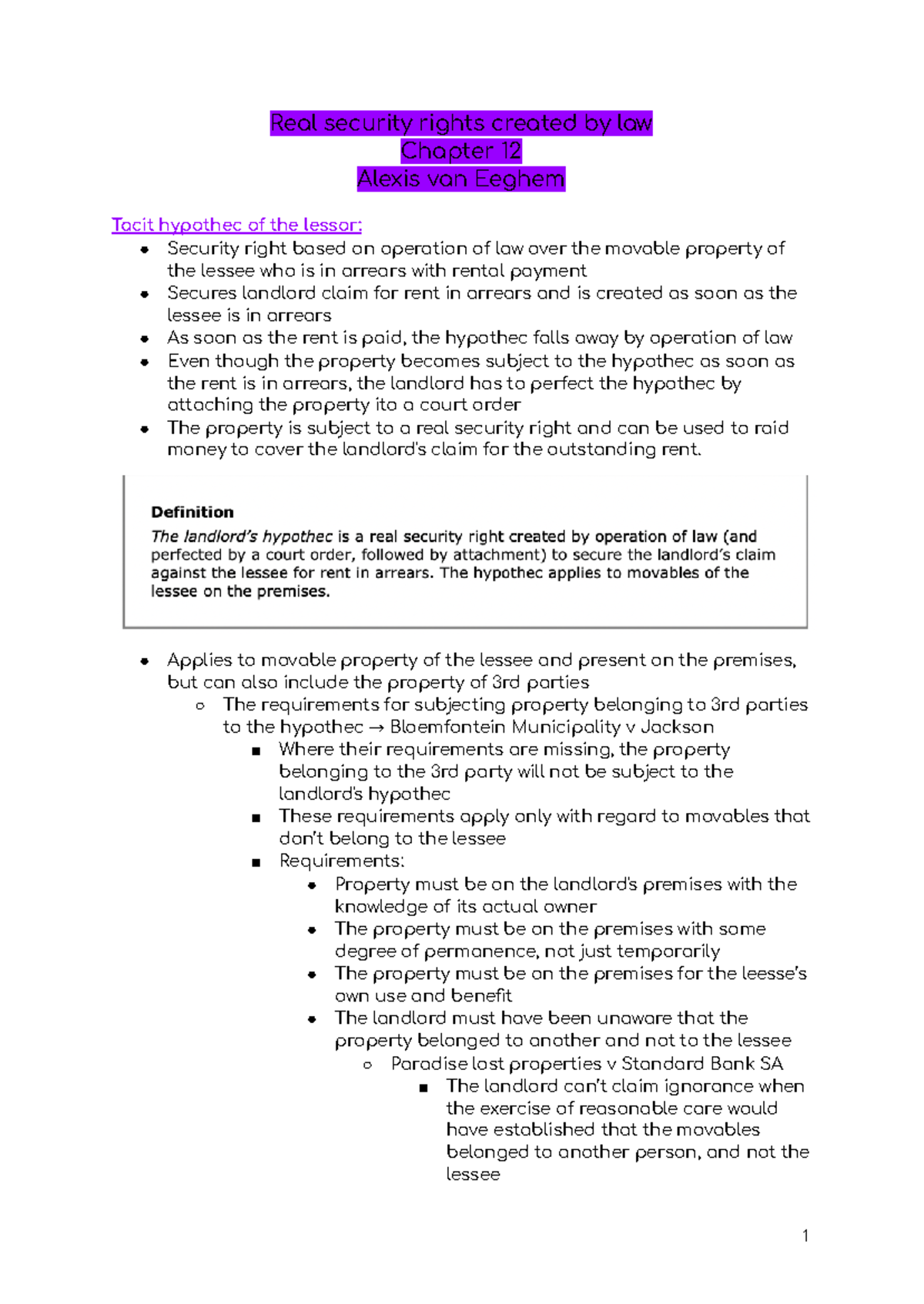 Topic 8 Real Security Rights Created By Law copy - Real security rights ...