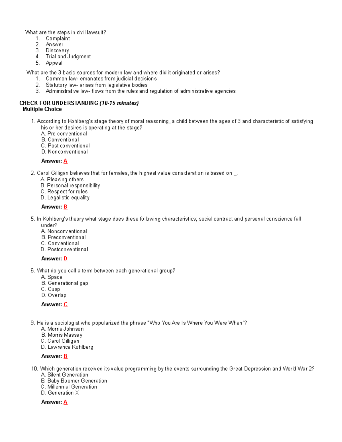 Saaaaas 3 - Lecture notes 3 - What are the steps in civil lawsuit? 1 ...