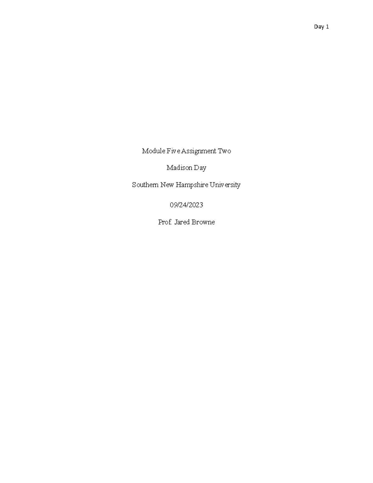 Module Five Assignment Two - Module Five Assignment Two Madison Day ...