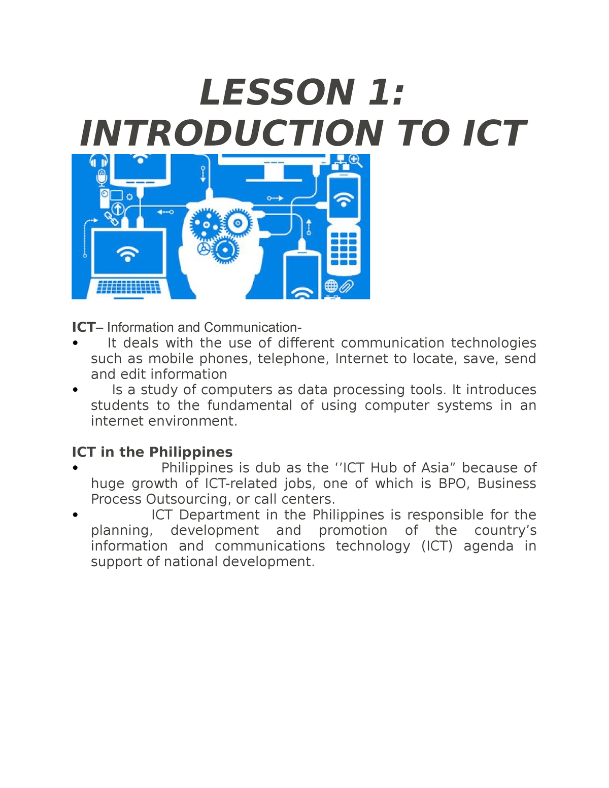 Lesson 1 Empotech - Empowerment Technology - LESSON 1: INTRODUCTION TO ...