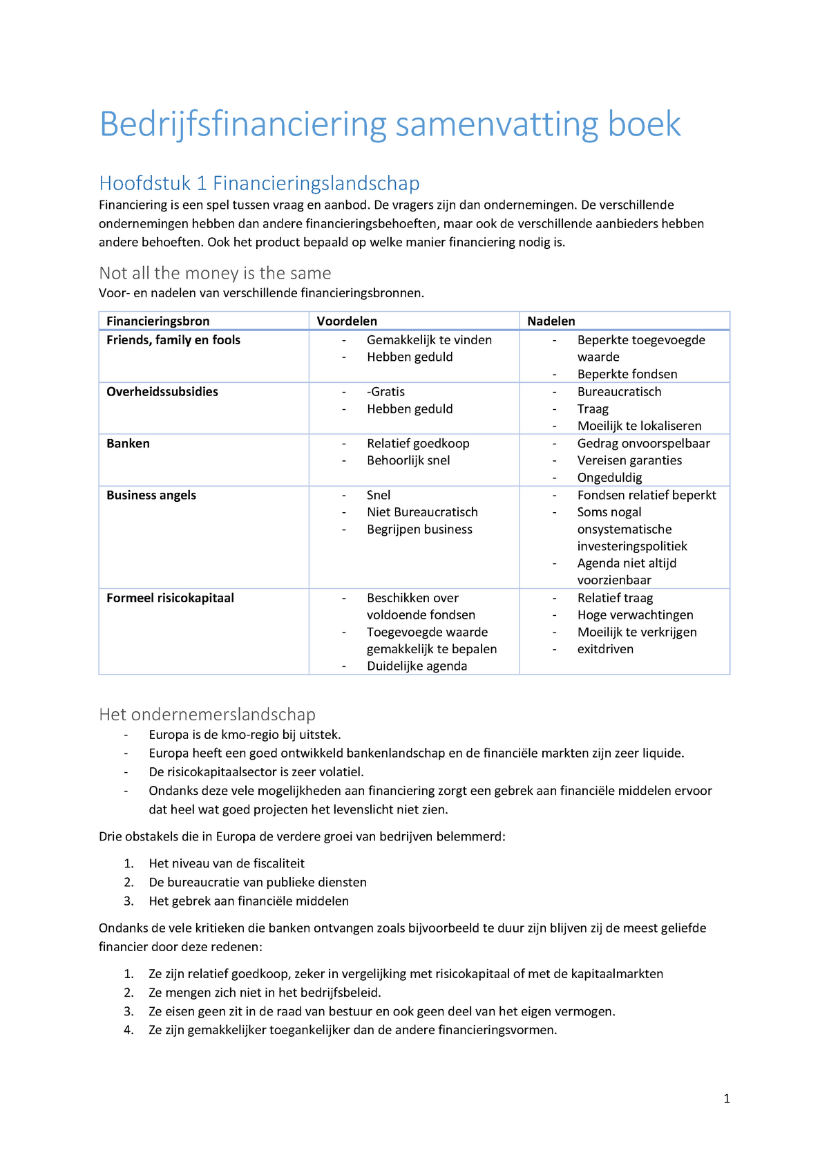 Samenvatting Financieel Management Toegepast - Bedrijfsfinanciering ...