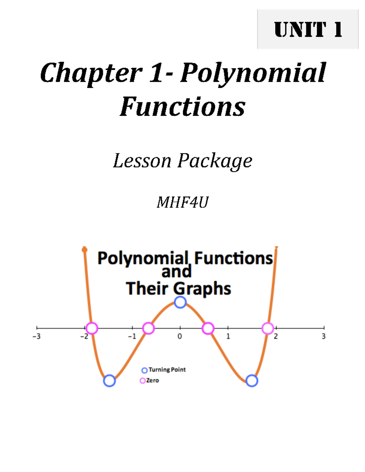 Chapter+1+unit+package+ Student - Chapter 1- Polynomial Functions ...