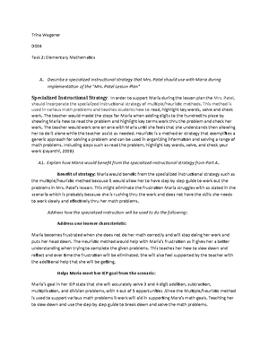 D004 task 3 - task 2 - Trina Wagoner D Task 3: Transition Planning A ...