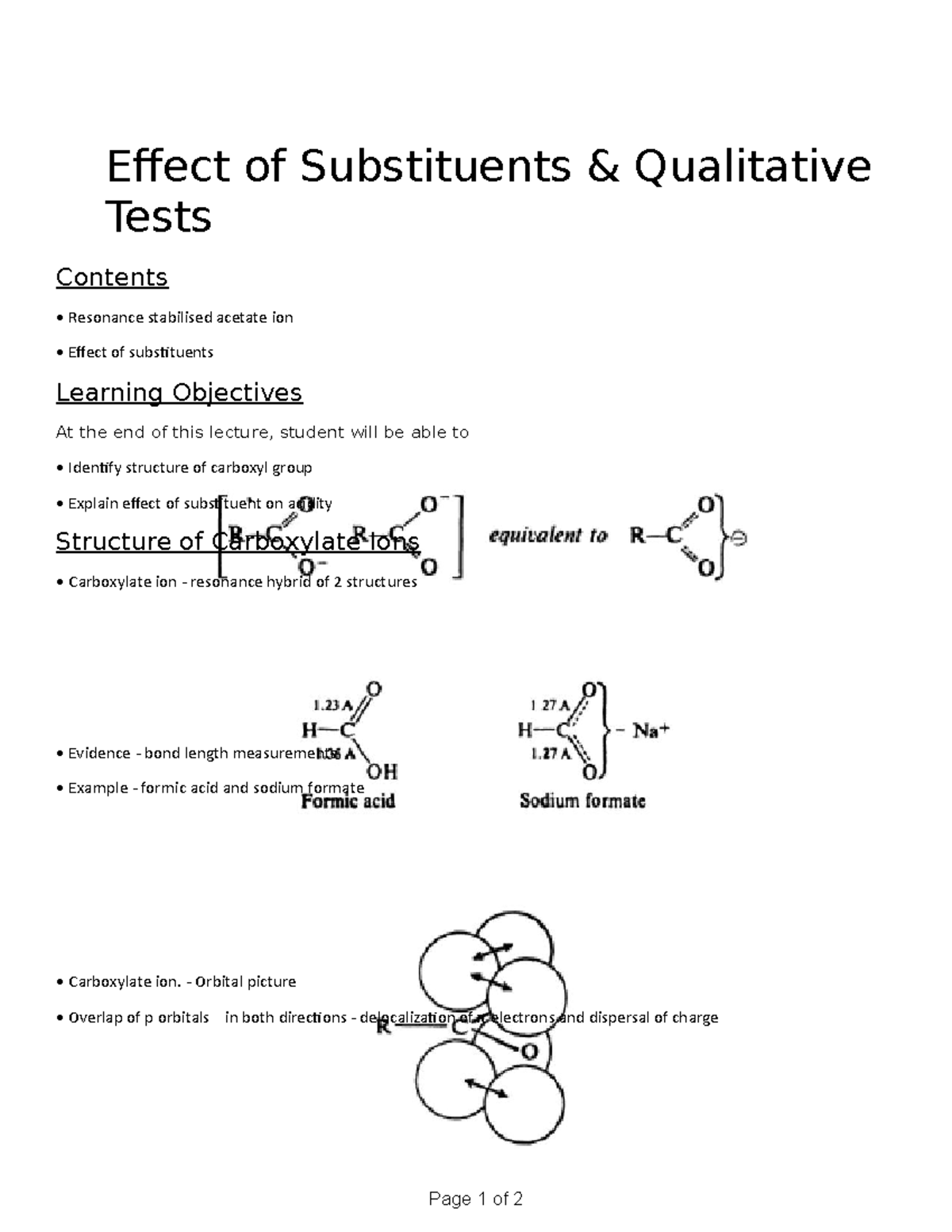 Chapter - 33 Effect Of Substituents Qualitative Tests - Effect Of ...