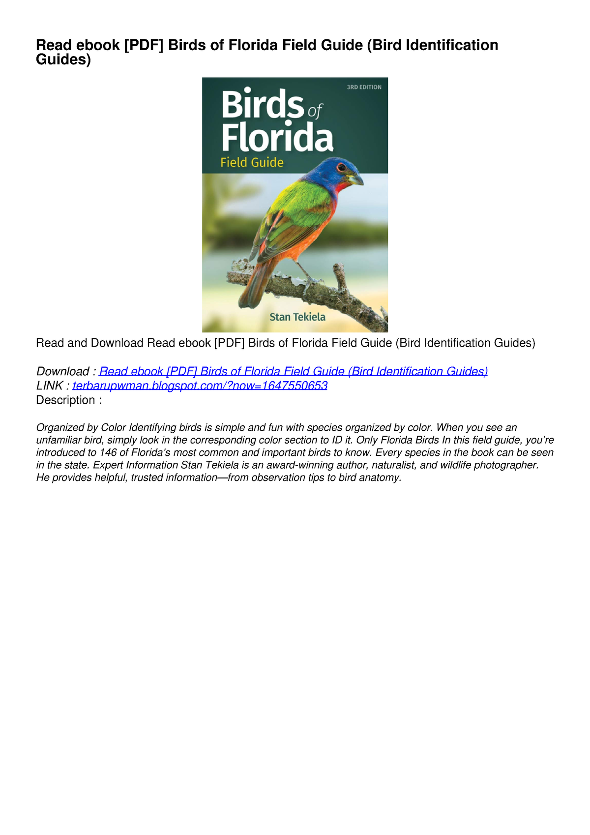 Read ebook [PDF] Birds of Florida Field Guide (Bird Identification ...