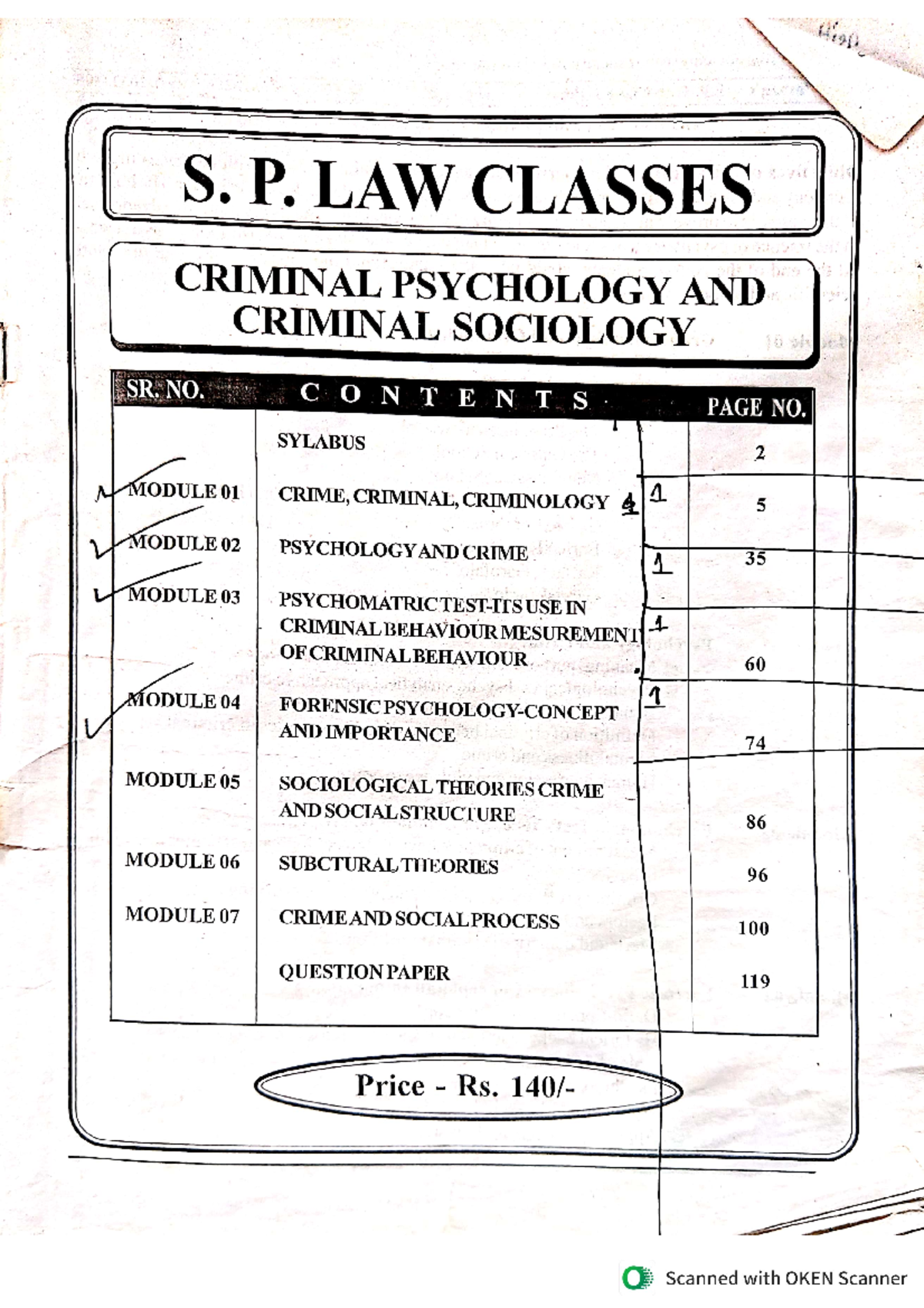 733059626-pathan - Jsjs - S. P. LAW CLASSES CRIMINAL PSYCHOLOGY AND ...