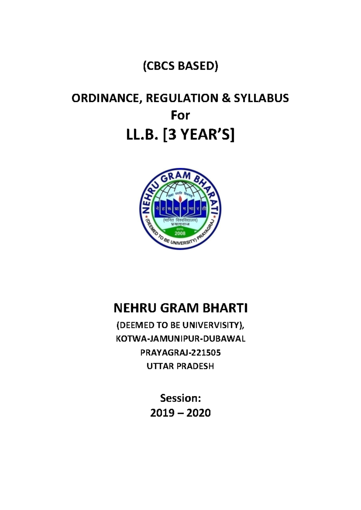 6286LL.B CBCS 2019-20 Corrected Syllabus - (CBCS BASED) ORDINANCE ...