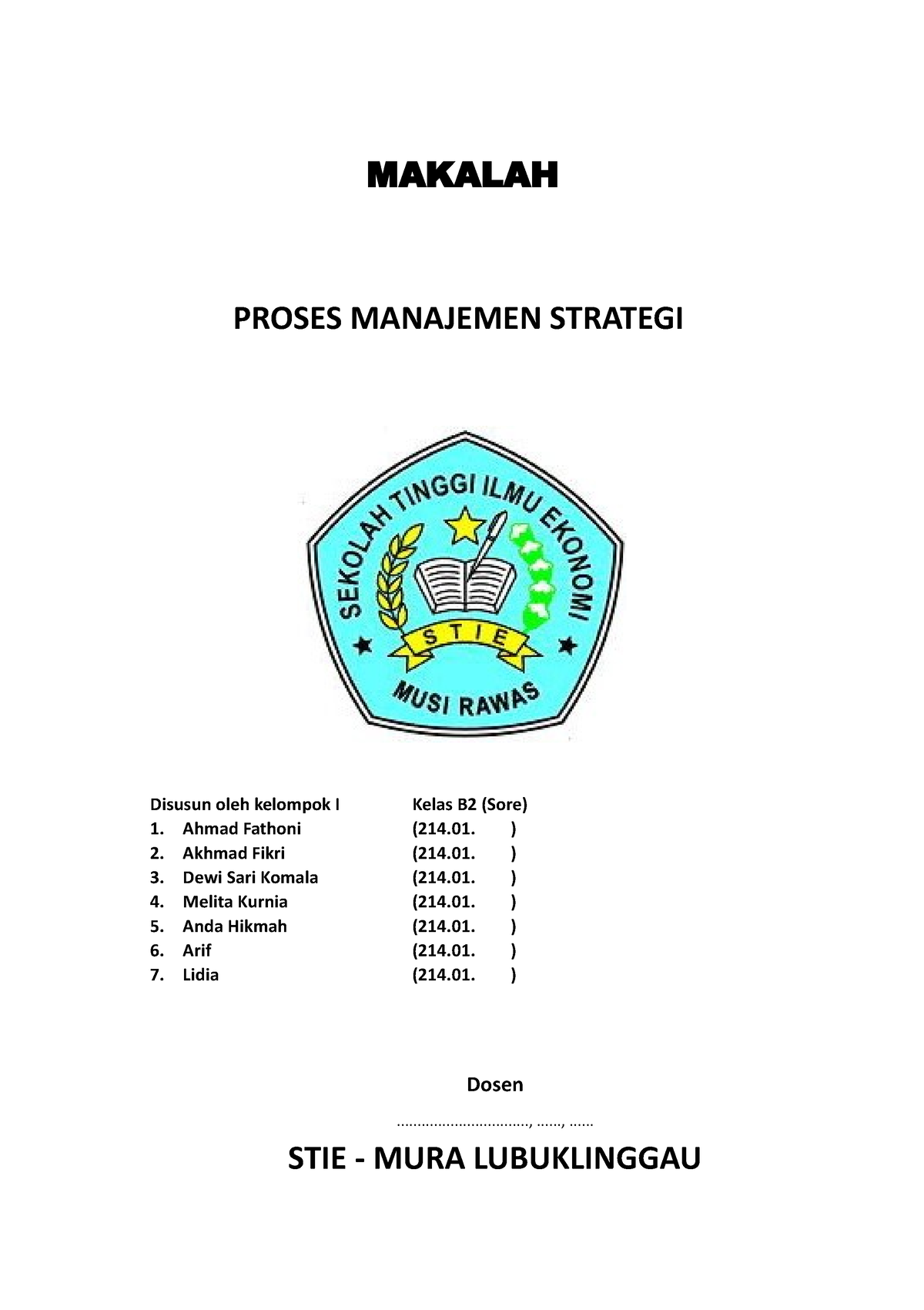 Makalah-manajemen-strategi - MAKALAH PROSES MANAJEMEN STRATEGI Disusun ...