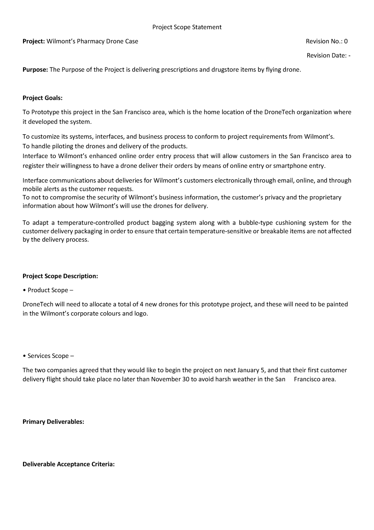 Project Scope Statement by Ashitosh - Project Scope Statement Project ...