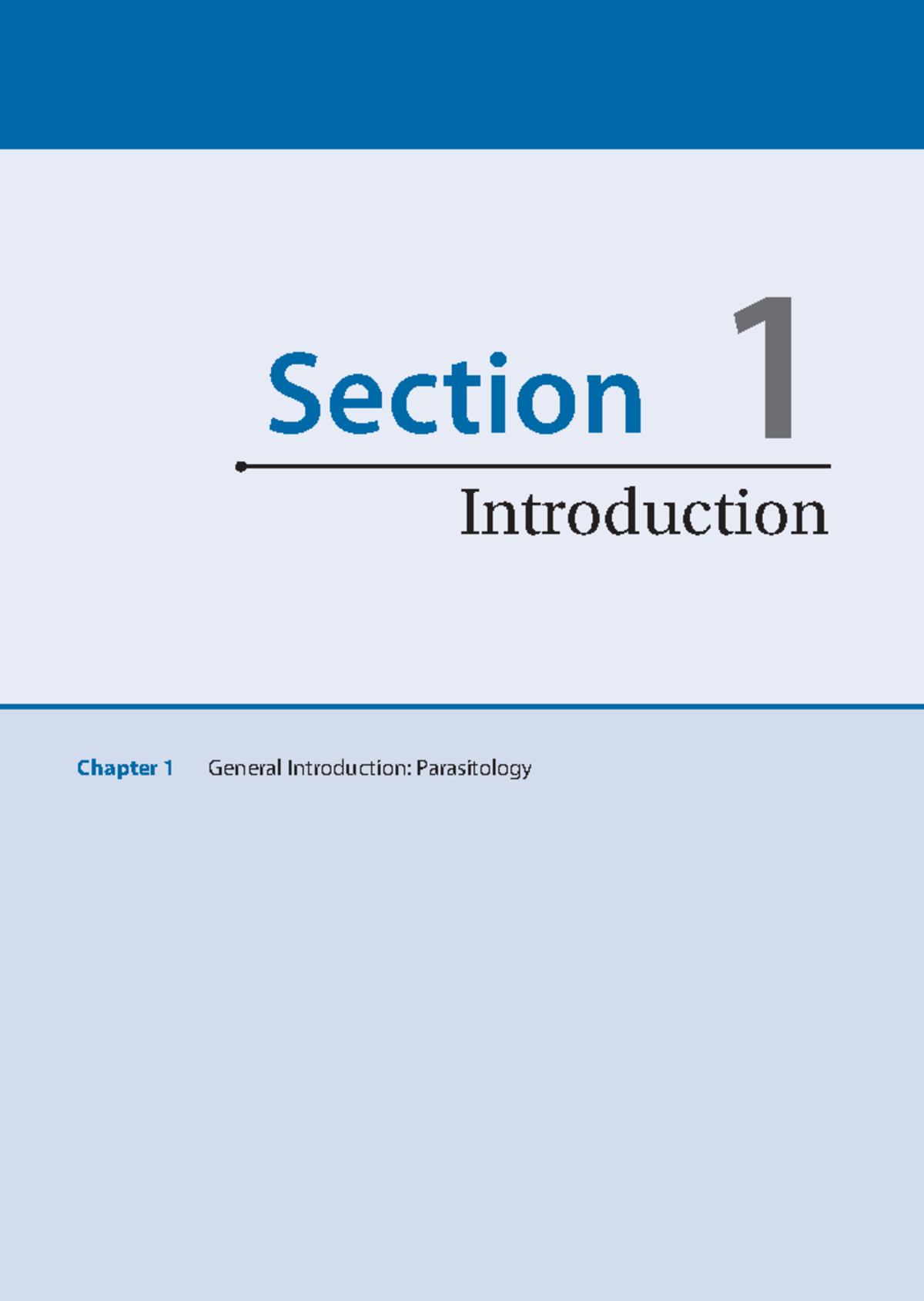 Section 1 para - Section 1 Chapter 1 General Introduction: Parasitology ...