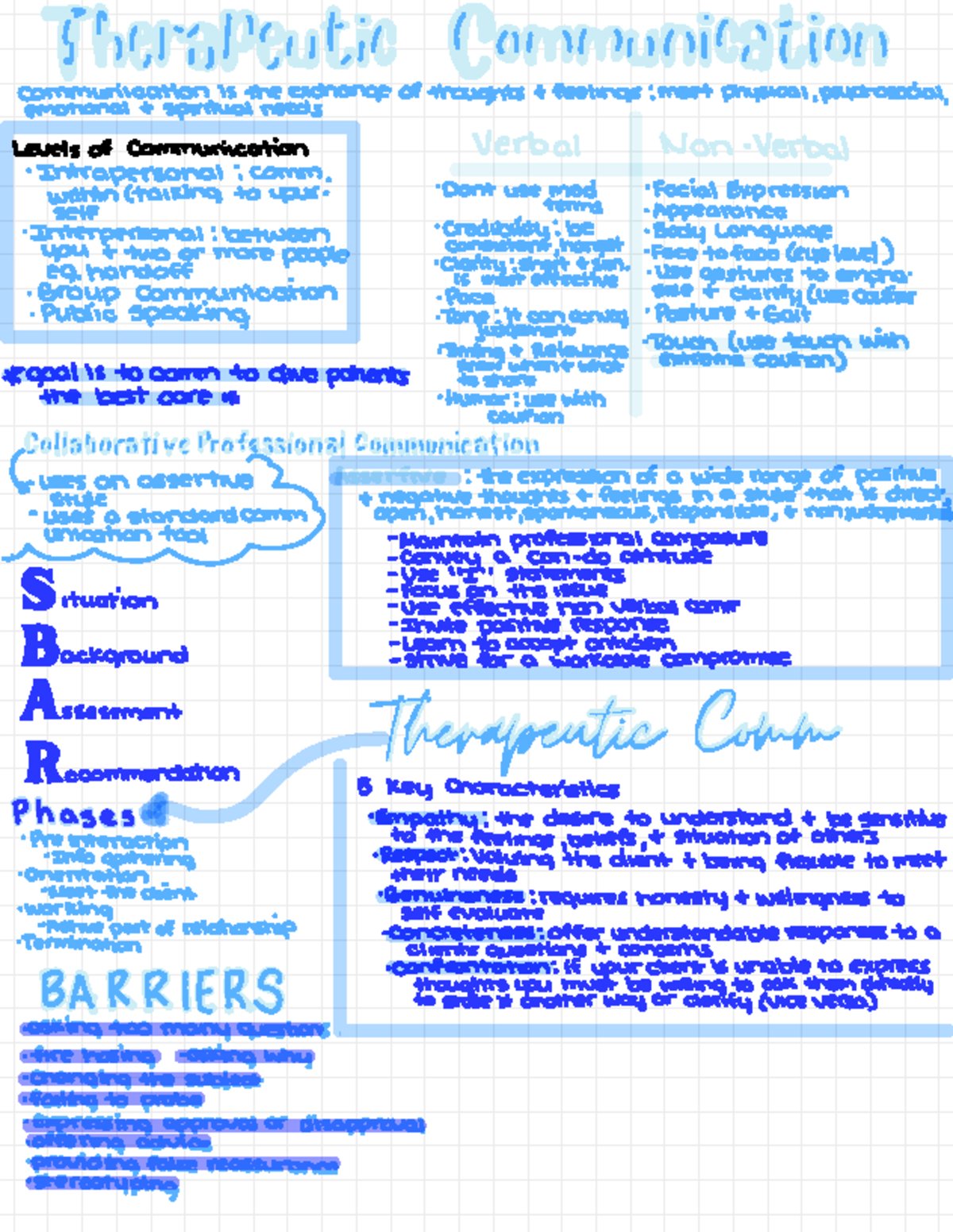 Therapeutic Comm Study Guide - theraPeutic Communication commuriication ...
