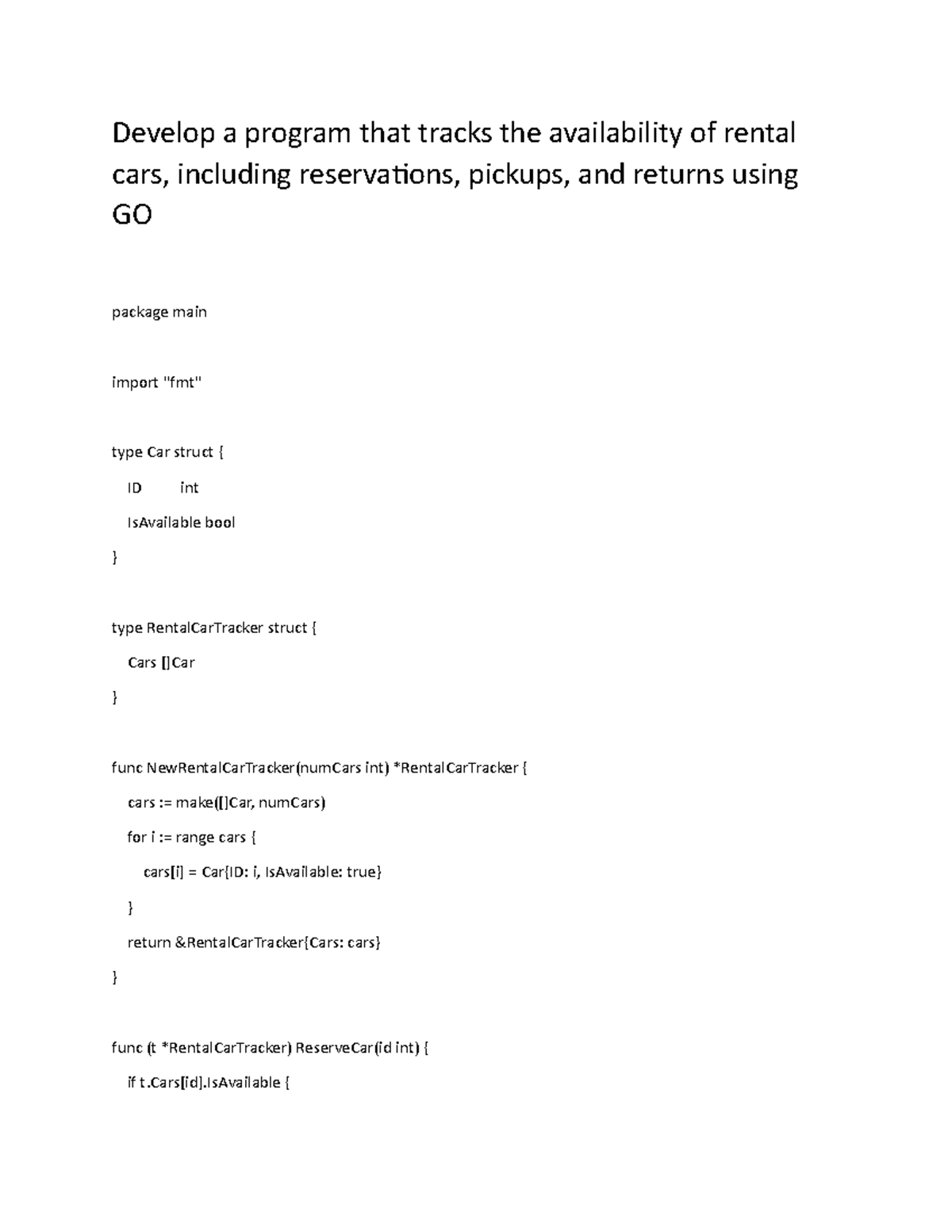 Comp6076rental 07GO Develop a program that tracks the availability