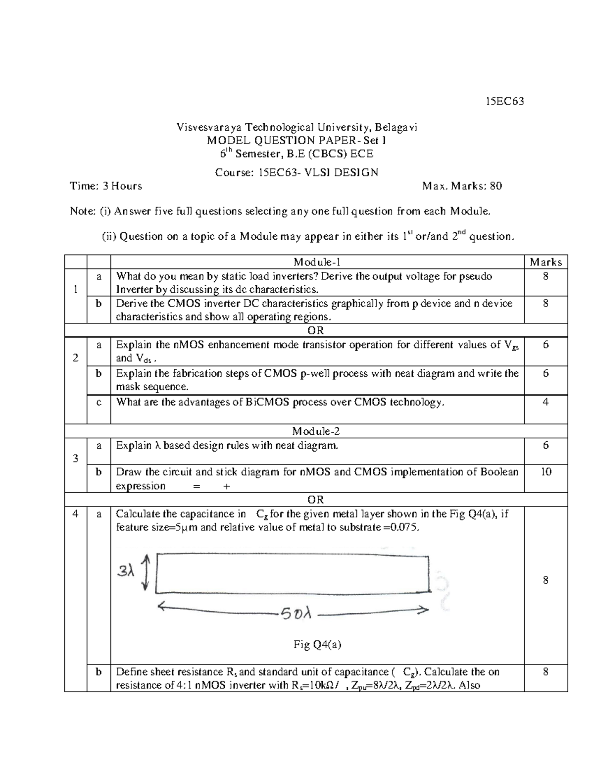 VLSI design Model QP - vlsi - 15EC Visvesvaraya Technological ...