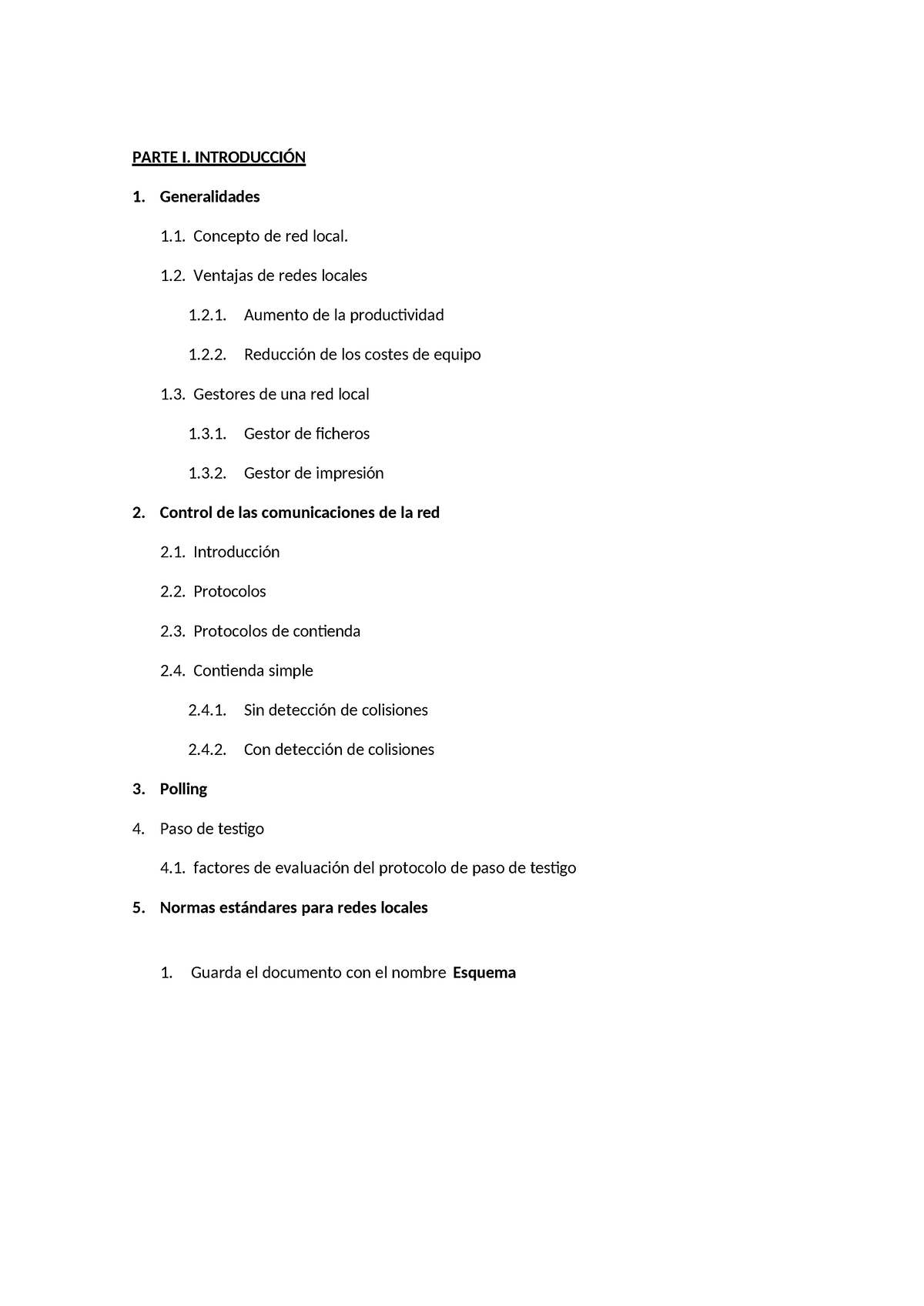 Esquema Oral Hola Parte I IntroducciÓn Generalidades Concepto De Red Local Ventajas De Redes 7998