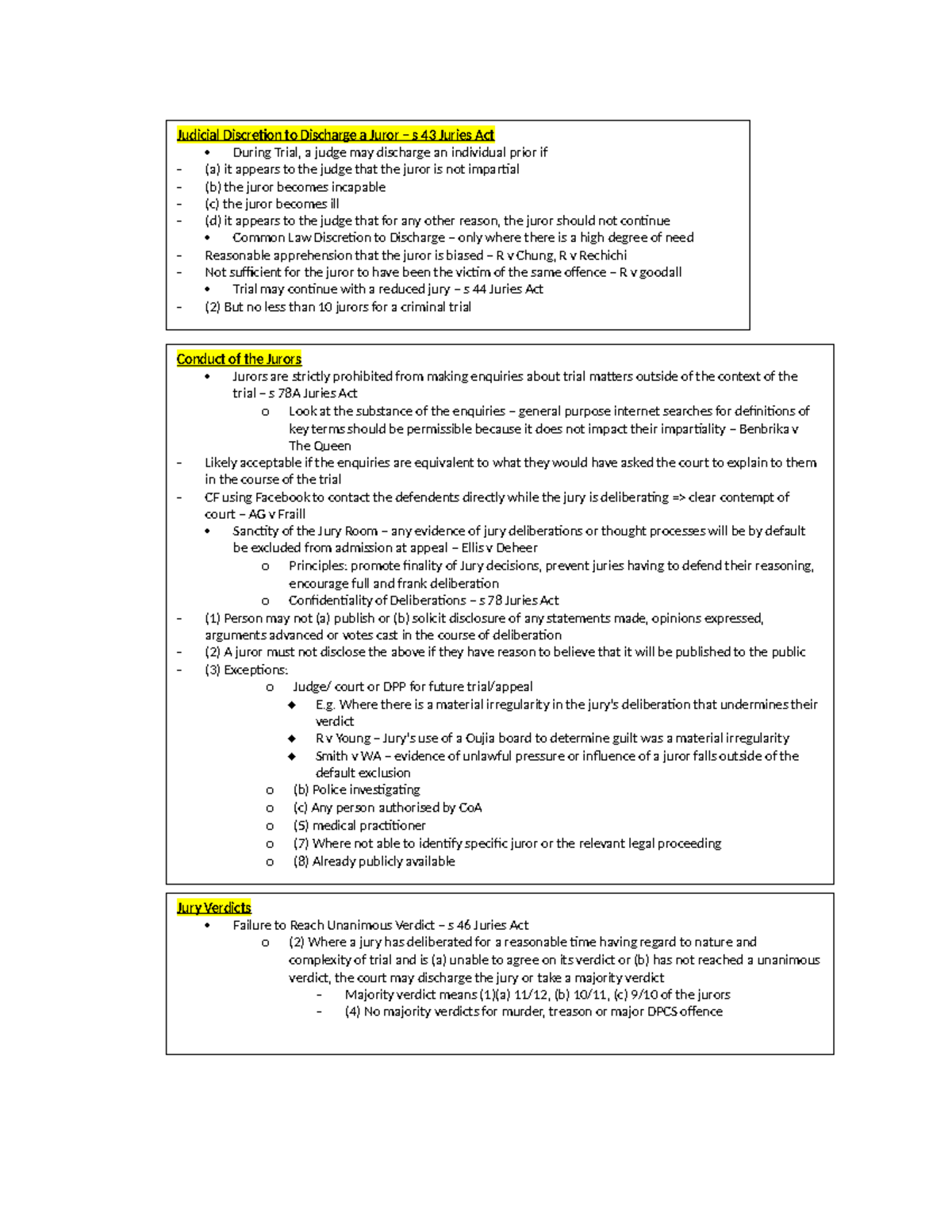 Jury Selection For Trial Cheatsheet - Judicial Discretion To Discharge ...