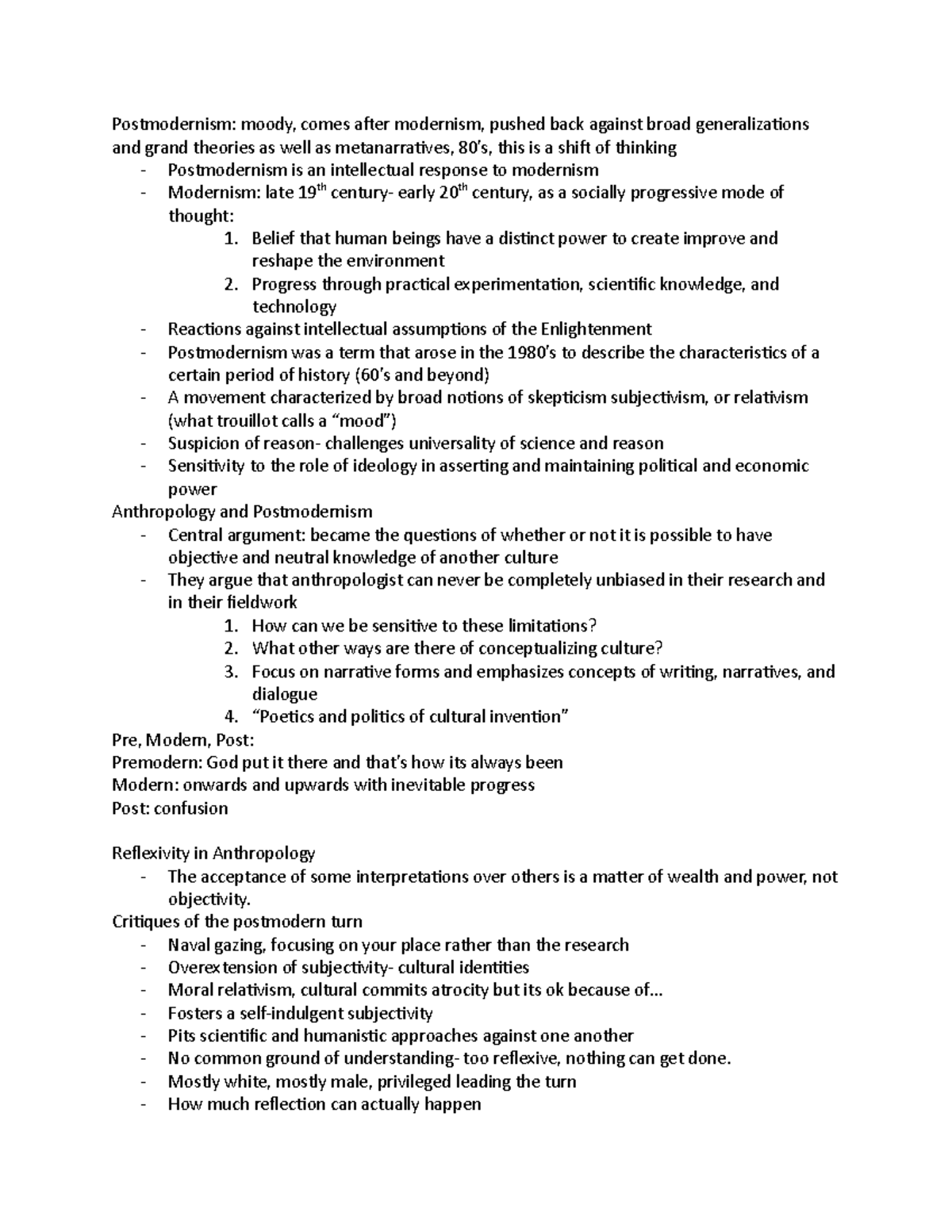 Postmodernism notes - Postmodernism: moody, comes after modernism ...