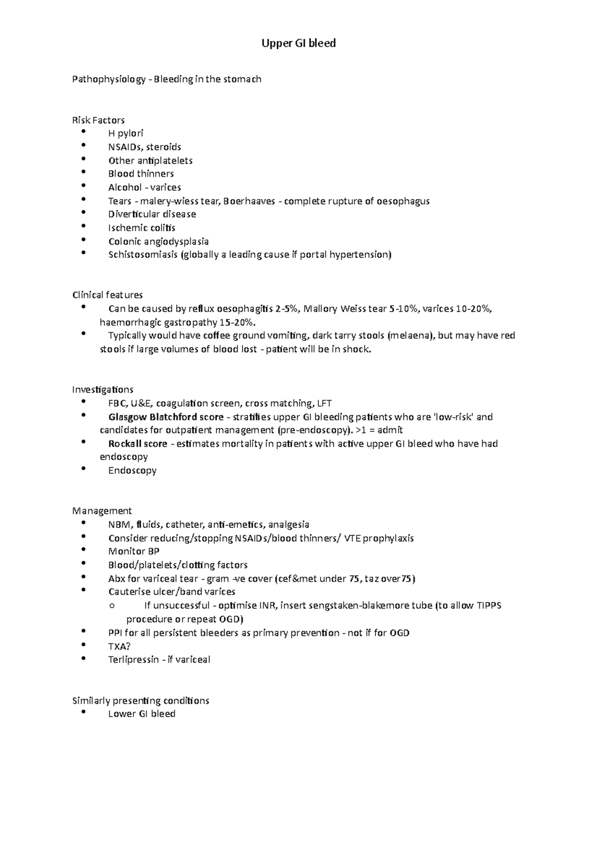 Upper GI bleed - Upper GI bleed Pathophysiology - Bleeding in the ...