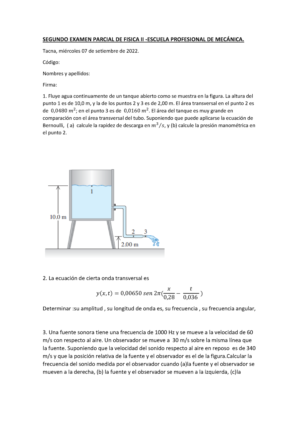 Segundo Examen Parcial DE Fisica II ESMC IS 2022 - SEGUNDO EXAMEN ...