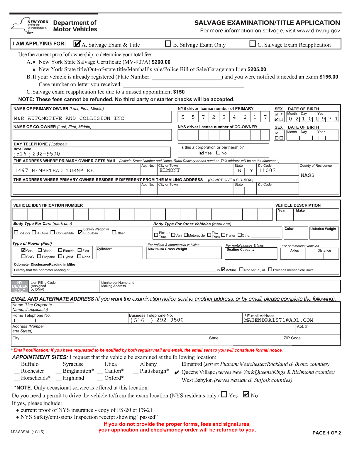 Mv 50 New York Dealer Reassignment Form