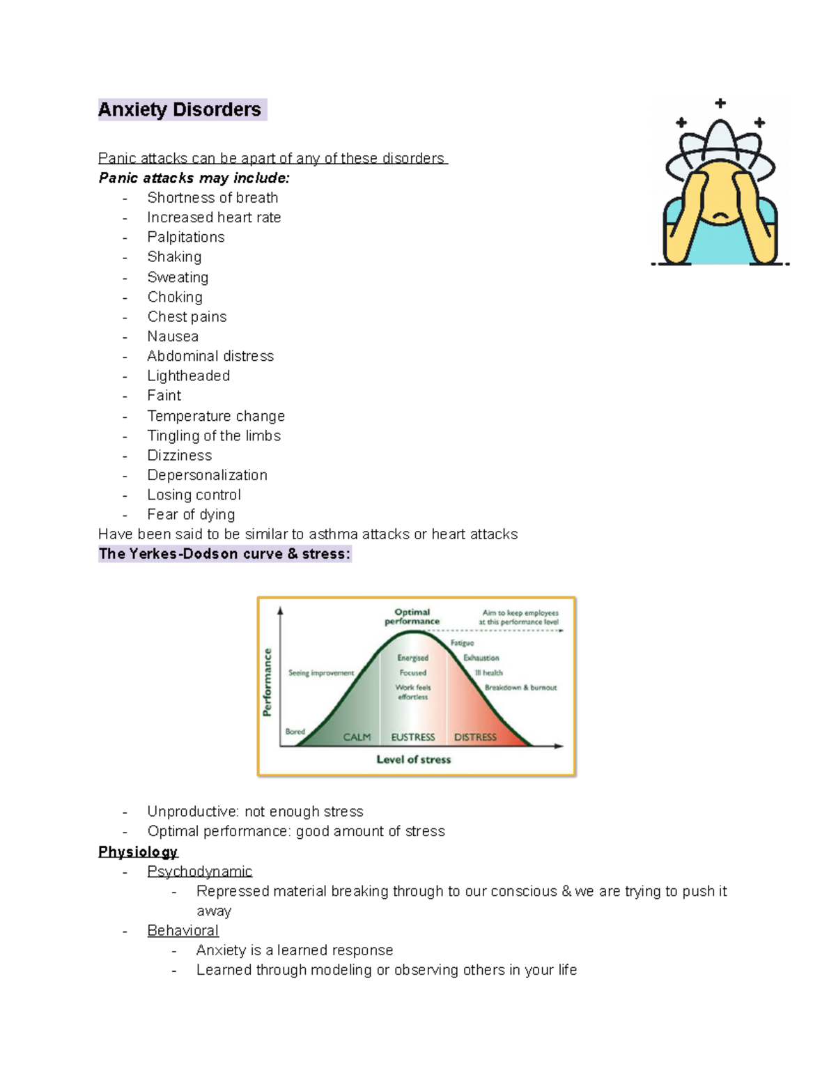 Anxiety disorders - Notes about panic attacks and their characteristics ...