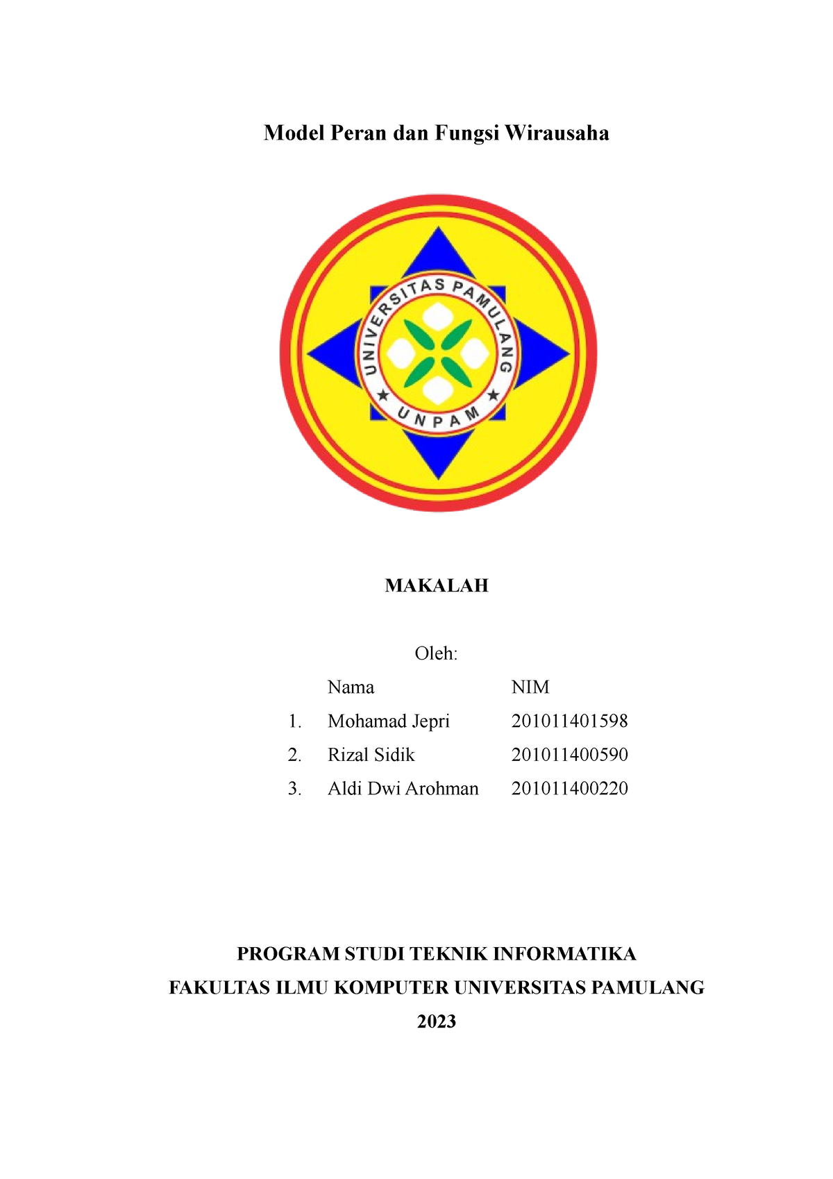 Model Peran Dan Fungsi Wirausaha - Model Peran Dan Fungsi Wirausaha ...