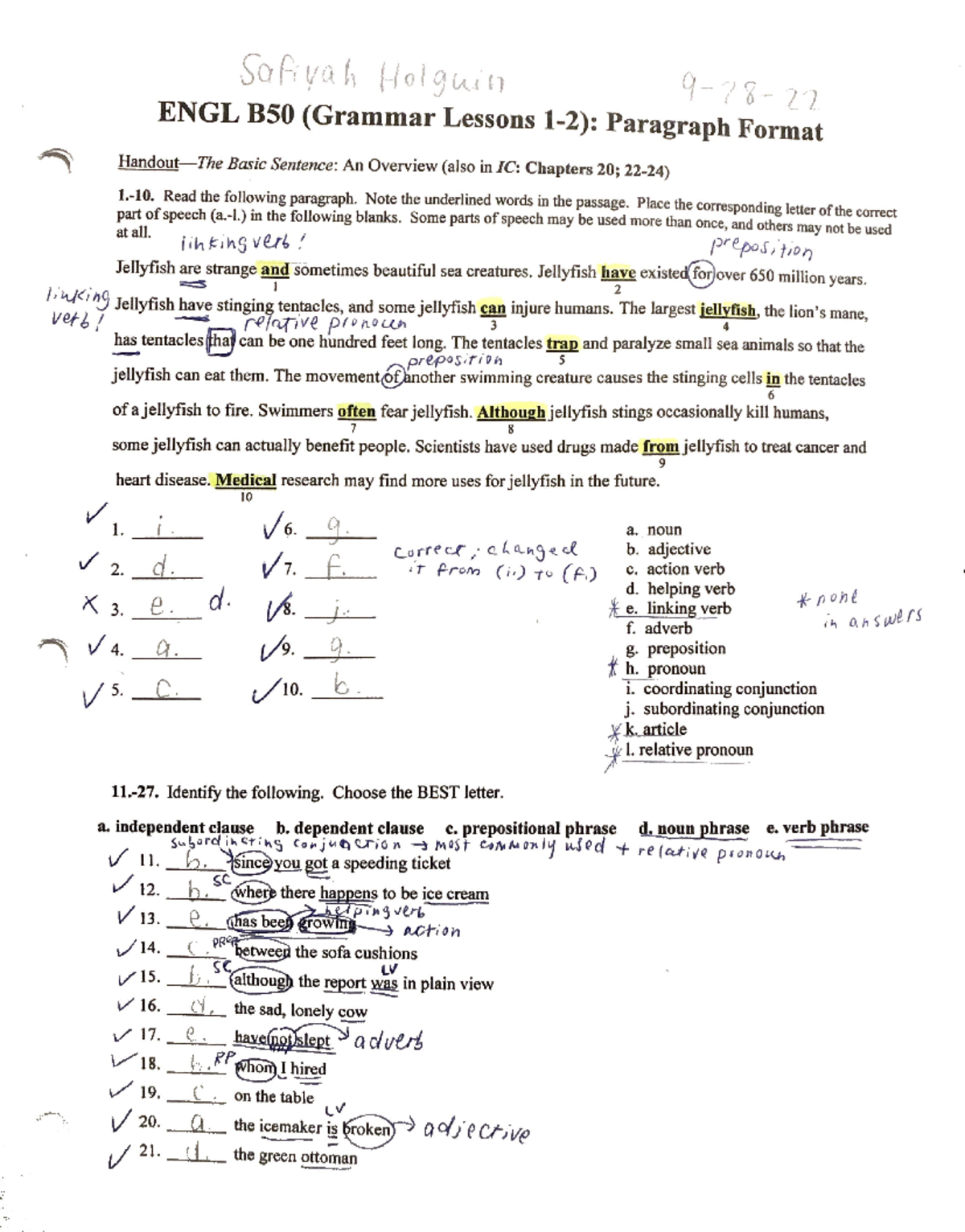 Grammar Lessons 1 And 2 - ENGL B1A - Studocu