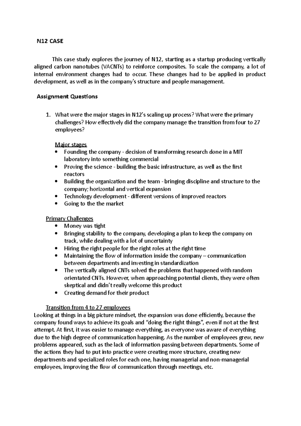 N12 Case Solution - N12 CASE This case study explores the journey of ...