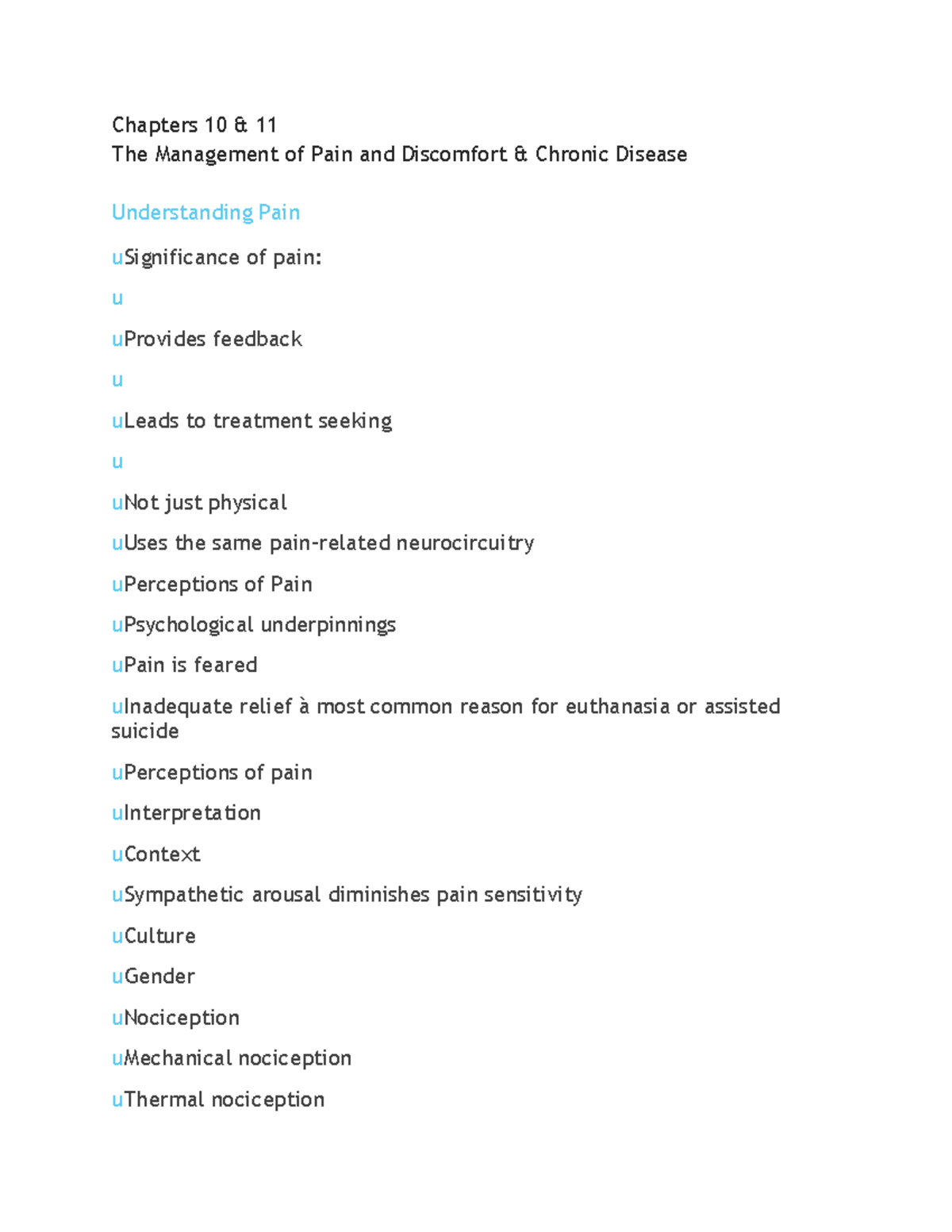 chapters-10-notes-chapters-10-11-the-management-of-pain-and