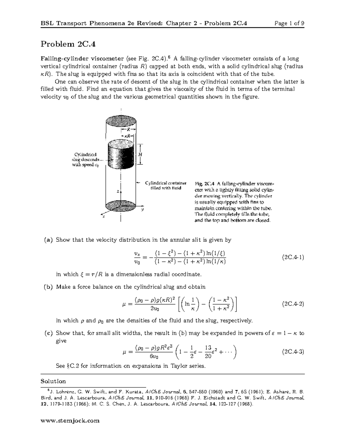 Reponse 2C4 - The answer for the 2C4 - Problem 2C. Falling-cylinder ...