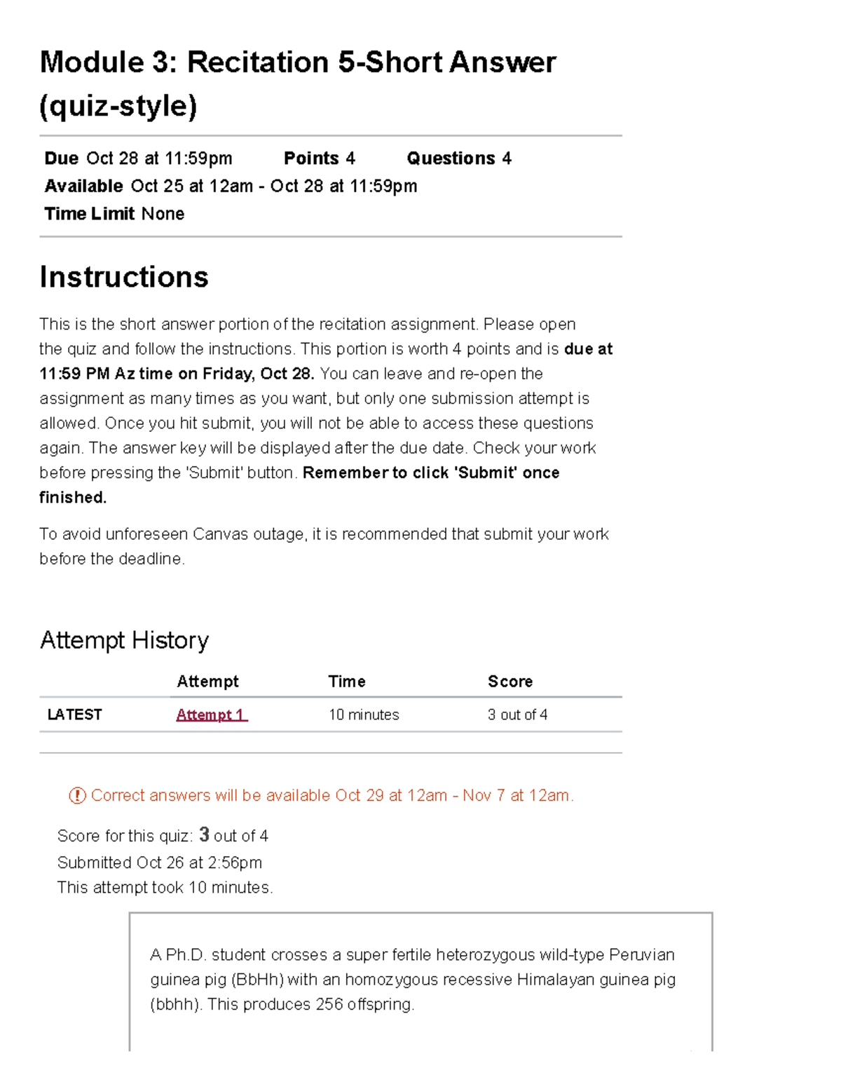 Bio 340 Recitation 5 Short Answer - Module 3: Recitation 5-Short Answer ...