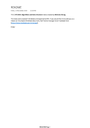 2004 Notes - FIT Algorithms And Data Structures The Original Version Of ...